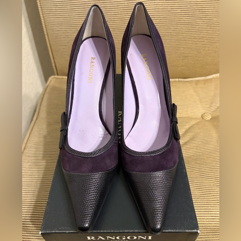NWT Clay by Rangoni Italian Leather/Suede Women's Pumps - Size 8AA - Picture 10 of 17